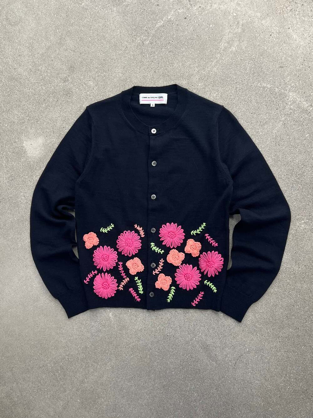 Comme des Garçons GIRL Flower Cardigan Sweater - S
